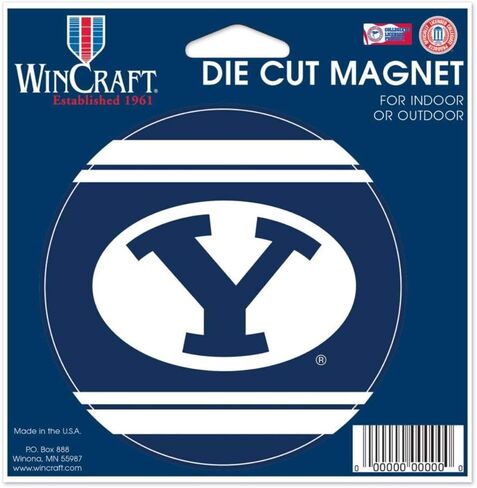 شعار WinCraft Brigham Young University BYU Cougars، مغناطيس دائري مقطوع بالقالب مقاس 10.16 سم in Saudi Arabia