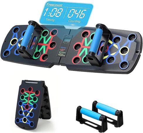 Foldable Push Up Board, Multifunctional Pushup Fitness Stand for Core Strength Training, Push Up Training Board with Body Sensor Counter, Stable Home Workout Equipment for Muscle Training in Saudi Arabia