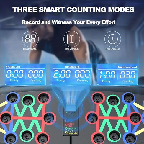 Foldable Push Up Board, Multifunctional Pushup Fitness Stand for Core Strength Training, Push Up Training Board with Body Sensor Counter, Stable Home Workout Equipment for Muscle Training in Saudi Arabia