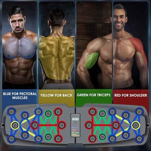 Foldable Push Up Board, Multifunctional Pushup Fitness Stand for Core Strength Training, Push Up Training Board with Body Sensor Counter, Stable Home Workout Equipment for Muscle Training in Saudi Arabia