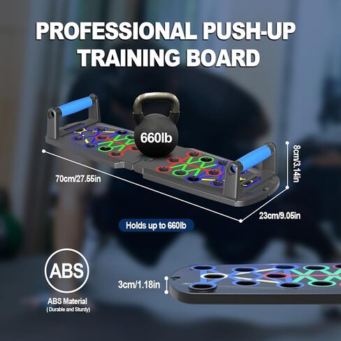 Foldable Push Up Board, Multifunctional Pushup Fitness Stand for Core Strength Training, Push Up Training Board with Body Sensor Counter, Stable Home Workout Equipment for Muscle Training in Saudi Arabia