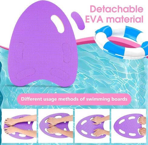 Swimming Kickboard- Swimming Training Aid Kickboard with 6 Handrail Hole, Bicolor Practising Swimming Kickboard for Beginners Pool Exercise, Safety Swim Board Auxiliary for Children Summer Pool Party in Saudi Arabia