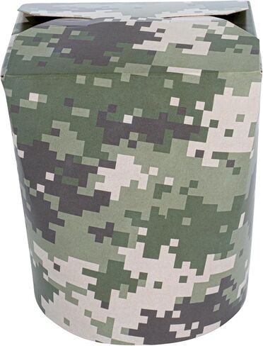 Restaurantware Bio Tek 3.2 x 2.9 x 4 Inch Food Containers 200 Noodle Takeaway Boxes - Disposable Sturdy Camouflage Paper 16 Ounce Take Out Boxes Round For Hot Or Cold Foods in Saudi Arabia