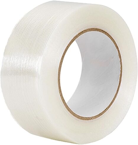 Transparent Mono Filament Strapping Tape 2inch X 50 Yards 5.6 Mil, Heavy Duty Reinforced Packing Tape Fiber Strapping Adhesive Packaging Tape,Adhesive Tapes,Wrapping Tape in Saudi Arabia