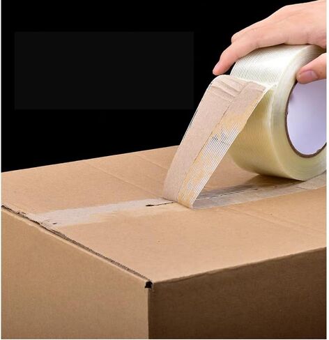 Transparent Mono Filament Strapping Tape 2inch X 50 Yards 5.6 Mil, Heavy Duty Reinforced Packing Tape Fiber Strapping Adhesive Packaging Tape,Adhesive Tapes,Wrapping Tape in Saudi Arabia