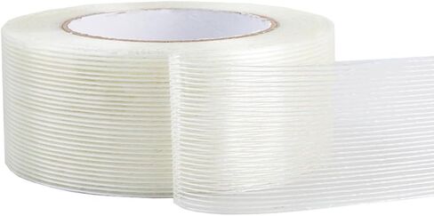 Transparent Mono Filament Strapping Tape 2inch X 50 Yards 5.6 Mil, Heavy Duty Reinforced Packing Tape Fiber Strapping Adhesive Packaging Tape,Adhesive Tapes,Wrapping Tape in Saudi Arabia