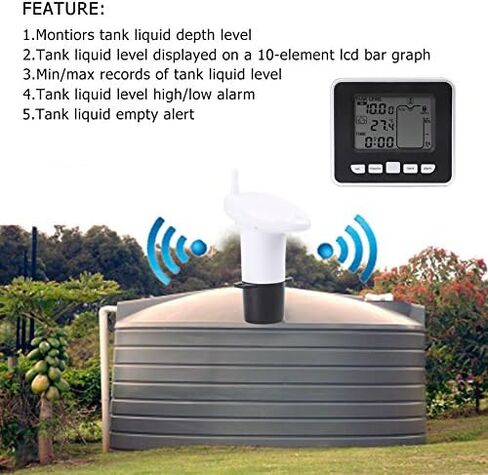 FTVOGUE Liquid Level Sensor Ultrasonic Water Tank Liquid Depth Level Measuring Meter with Temperature Display in Saudi Arabia
