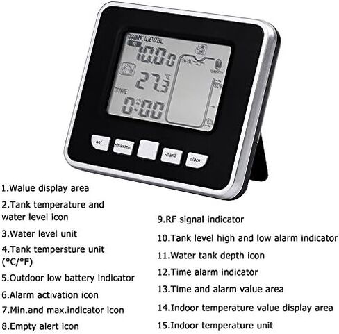 FTVOGUE Liquid Level Sensor Ultrasonic Water Tank Liquid Depth Level Measuring Meter with Temperature Display in Saudi Arabia
