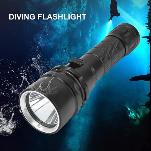 Dive Light, L2 5000lm Stepless Dimming Diving Light IPX8 Waterproof Diving Flashlight for Diving Instructors, Divers in Saudi Arabia