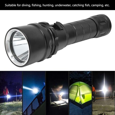 Dive Light, L2 5000lm Stepless Dimming Diving Light IPX8 Waterproof Diving Flashlight for Diving Instructors, Divers in Saudi Arabia