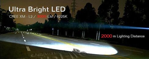 مصباح يدوي للغوص CREE XM-L2 3000 لومن خارجي مقاوم للماء 100 متر مع بطارية 6800 مللي أمبير في الساعة، شاحن + صندوق مجاني للتخييم والمشي لمسافات طويلة تحت الماء والغوص وصيد الأسماك والتخييم وركوب الدراجات in Saudi Arabia
