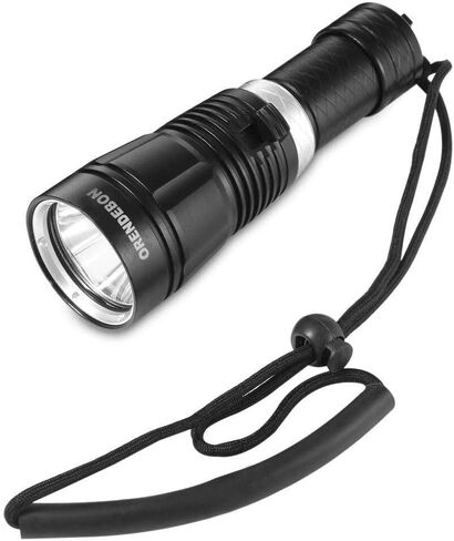 مصباح يدوي للغوص CREE XM-L2 3000 لومن خارجي مقاوم للماء 100 متر مع بطارية 6800 مللي أمبير في الساعة، شاحن + صندوق مجاني للتخييم والمشي لمسافات طويلة تحت الماء والغوص وصيد الأسماك والتخييم وركوب الدراجات in Saudi Arabia