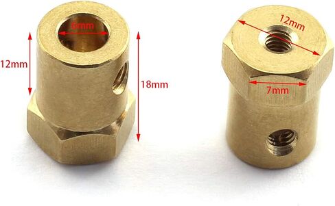 HJ Garden 4pcs 6mm Brass Hex Shaft Coupling Motor Flexible Coupler Joint for Connecting DC Motor Shaft, Robot, Model Car Tyre etc. in Saudi Arabia