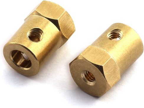 HJ Garden 4pcs 6mm Brass Hex Shaft Coupling Motor Flexible Coupler Joint for Connecting DC Motor Shaft, Robot, Model Car Tyre etc. in Saudi Arabia