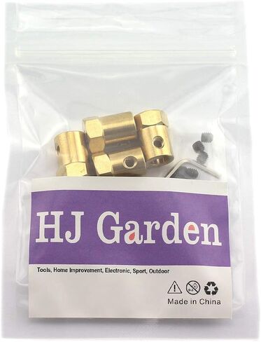 HJ Garden 4pcs 6mm Brass Hex Shaft Coupling Motor Flexible Coupler Joint for Connecting DC Motor Shaft, Robot, Model Car Tyre etc. in Saudi Arabia