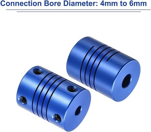uxcell 1Pcs 4mm to 6mm Aluminum Alloy Shaft Coupling L25xD18 Flexible Coupler with Screws for Encoders and Motors,Blue in Saudi Arabia