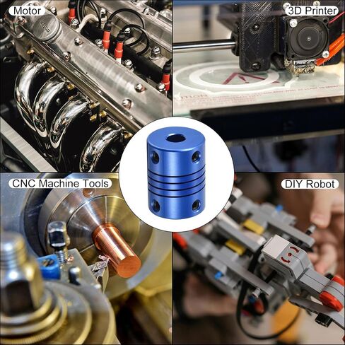 uxcell 1Pcs 4mm to 6mm Aluminum Alloy Shaft Coupling L25xD18 Flexible Coupler with Screws for Encoders and Motors,Blue in Saudi Arabia