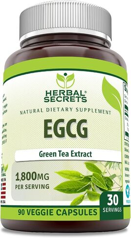 Herbal Secrets EGCG Green Tea Extract 1800 Mg Per Serving | Veggie Capsules Supplement | Non-GMO | Gluten Free | Made in USA (1 Pack, 180 Count) in Saudi Arabia