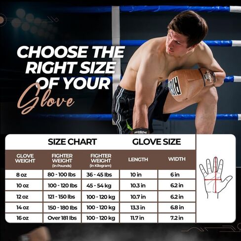 Rightpunch Premium Cowhide Leather Brown Boxing Gloves| Training Boxing Gloves Men & Women | Ideal for Sports & Muay Thai in Saudi Arabia