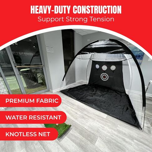 Golf Practice Net Kit Complete Golf Net 10x7ft with Golf Mat, 6 Balls, Rubber Tee, 4 Ground Stakes - Durable Indoor & Outdoor Net for Enhanced Backyard Driving & Real Ball Training in Saudi Arabia