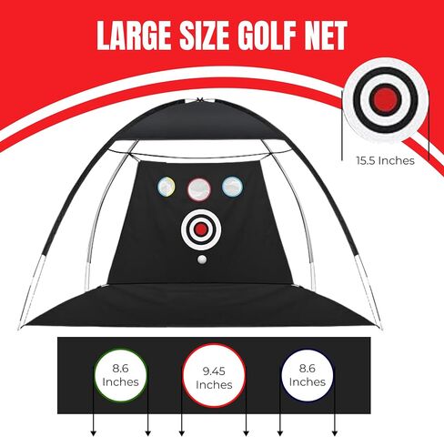 Golf Practice Net Kit Complete Golf Net 10x7ft with Golf Mat, 6 Balls, Rubber Tee, 4 Ground Stakes - Durable Indoor & Outdoor Net for Enhanced Backyard Driving & Real Ball Training in Saudi Arabia