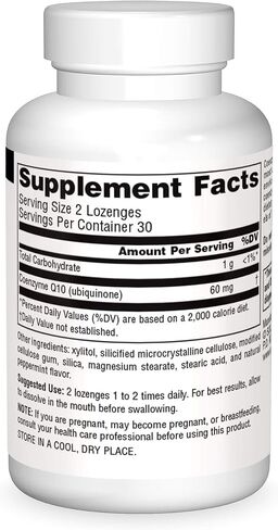 Source Natural Coenzyme Q10 Antioxidant Support 30 mg For Heart, Brain, Immunity, & Liver Support - 60 Lozenges in Saudi Arabia