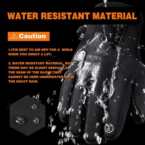 قفازات شتوية مقاومة للماء للرجال والنساء تحافظ على دفء قفازات شاشة اللمس لركوب الدراجات في الهواء الطلق والجري والقيادة in Kuwait