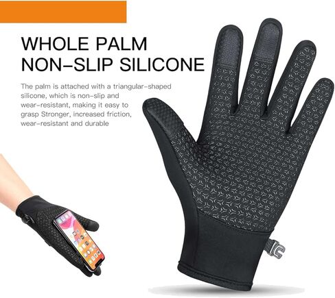 قفازات شتوية مقاومة للماء للرجال والنساء تحافظ على دفء قفازات شاشة اللمس لركوب الدراجات في الهواء الطلق والجري والقيادة in Kuwait