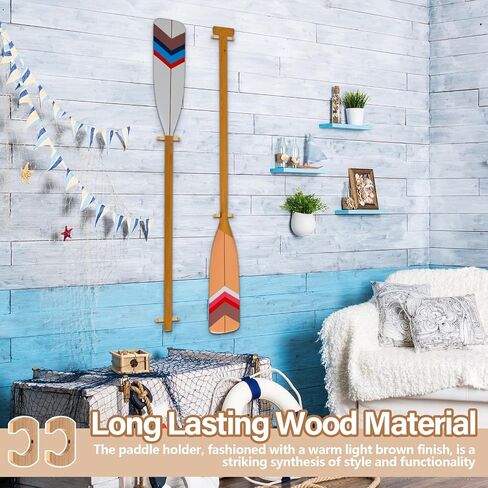 Wooden Paddle Holder Paddle Hangers Paddle Wall Racks Paddle Storage Keeper Hanging Oar Wall Decor Paddle Board Accessories for Kayak Sup Canoe Dragon Boat Paddles in Saudi Arabia
