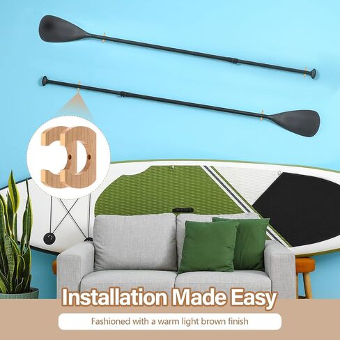 Wooden Paddle Holder Paddle Hangers Paddle Wall Racks Paddle Storage Keeper Hanging Oar Wall Decor Paddle Board Accessories for Kayak Sup Canoe Dragon Boat Paddles in Saudi Arabia