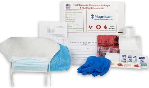 First Response Spill Kit - Be OSHA Compliant | Bloodborne Pathogen & Vomit Cleanup Kit: Comprehensive Spill Response for Bodily Fluids, Ideal for Restaurants, clinics & Public Spaces. in Saudi Arabia