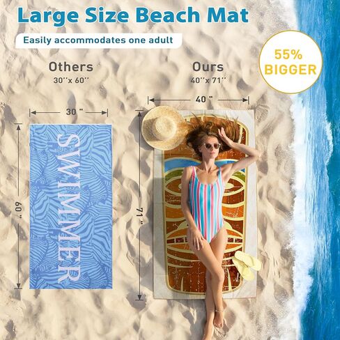 Solaris Microfiber Phone Pattern Beach Mat, 40"x71" Personalized Beach Mat for Adult Women, Sand-Resistant, Quick-Dry Soft Lightweight Compact Pool Mat, Ideal Travel Beach Gifts in Saudi Arabia