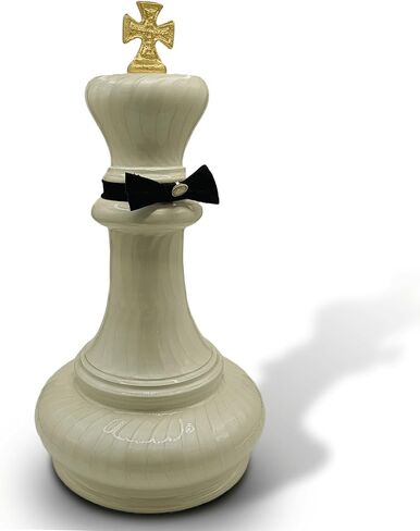 Grand Chess King Keepsake Urn Very Unique Chess King Cremation Urn for Adults cremation Urn For Human Ashes- Grand Chess King Urn For your loved ones-Home Decorative (White-KING) in Saudi Arabia
