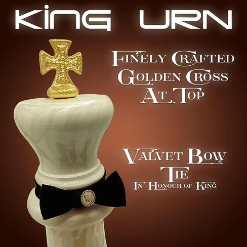 Grand Chess King Keepsake Urn Very Unique Chess King Cremation Urn for Adults cremation Urn For Human Ashes- Grand Chess King Urn For your loved ones-Home Decorative (White-KING) in Saudi Arabia