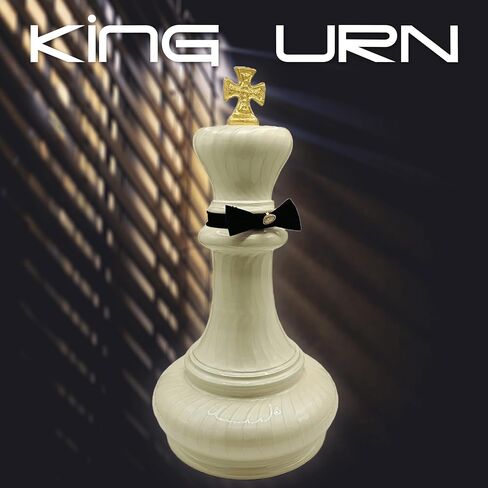 Grand Chess King Keepsake Urn Very Unique Chess King Cremation Urn for Adults cremation Urn For Human Ashes- Grand Chess King Urn For your loved ones-Home Decorative (White-KING) in Saudi Arabia