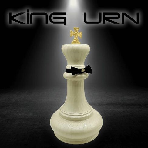 Grand Chess King Keepsake Urn Very Unique Chess King Cremation Urn for Adults cremation Urn For Human Ashes- Grand Chess King Urn For your loved ones-Home Decorative (White-KING) in Saudi Arabia