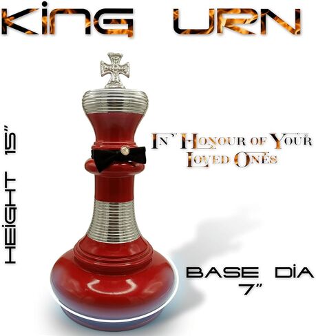 Grand Chess King Keepsake Urn Very Unique Chess King Cremation Urn for Adults cremation Urn For Human Ashes- Grand Chess King Urn For your loved ones-Home Decorative (White-KING) in Saudi Arabia
