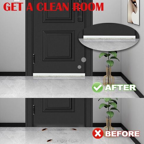 Under Door Draft Stopper for Bottom of Door, Quiet Door Sweep with Brush, Self Adhesive Weather Stripping for Noise/Dust, White, 39" L/2" W in Saudi Arabia