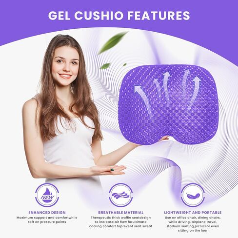 Anti-Slip Kayak Seat Cushion - Waterproof Thickened Gel Seat Cushion for Kayaks, Canoes, and Rowing Boats - Suitable for Kayak Chairs, Kayak Accessories, and Fishing Kayaks Equipment in Saudi Arabia