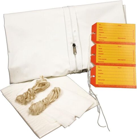 PDC 55721-00-MBC حقيبة جثث بسحاب مستقيم للأطفال، أبيض، فينيل، عرض 28 بوصة، طول 46 بوصة، عبوة من 10 قطع in Kuwait