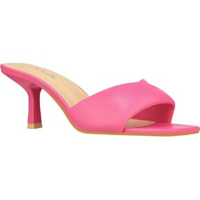 ILLUDE Women’s Low Heel Mules Open Square Toe Slip On Comfortable Cushion Heeled Sandals