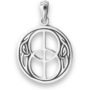 Celtic Peace Sign Pendant .925 Sterling Silver Unity Infinity Knot Hippie Symbol Charm