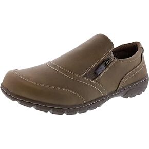 Dr. Scholl's Women Hyacinth Faux Leather Slip On Casual Shoes, Brown, 11W