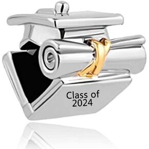 2022 Graduation Gift Charm College University 2021 Graduation Hat Cap Bead Charms for Charm Bracelet Necklace for Women Girls