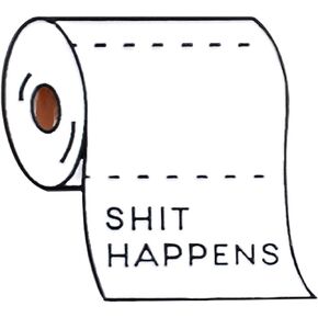 Flairs New York Premium Handmade Enamel Lapel Pin Brooch Badge (Shit Happens Toilet Paper, 1 Pin)