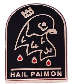 Hail Paimon Demon Devil King Hell Crown Pigeon Head Horror Blood Occult Hereditary 1.1" Enamel Pin Badge