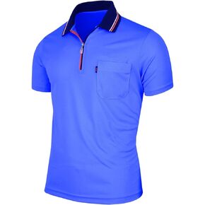 Zip Polo Shirt Athletic Short Sleeve Dri Fit Zip Polo
