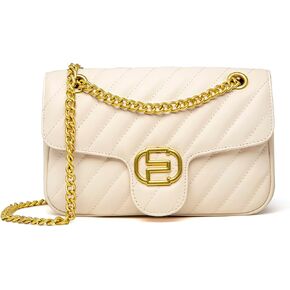 Chrysansmile Women Quilted Crossbody Bag Ladies Genuine Leather Lightweight Purses Handbags