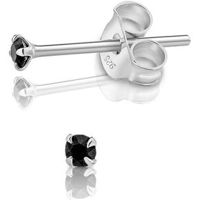 925 Sterling Silver VERY TINY Round Stud Earrings made with Crystals from Swarovski Elements - Diameter: 2 mm