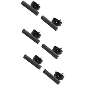 3 Pairs Black Minimalist Bar Design Stud Earrings for Women Men Hypoallergenic Line Stick Rectangle Bar Stud Earrings